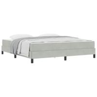 Boxspringbed met matras Lichtgrijs 180 x 220 cm Stof - thumbnail