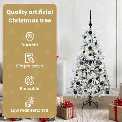 VidaXL Kunstmatige inklapbare kerstboom wit 120 cm pe en pvc