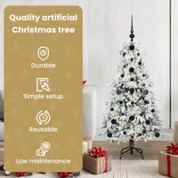 VidaXL Kunstmatige inklapbare kerstboom wit 120 cm pe en pvc - thumbnail