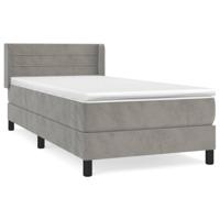Boxspring met matras fluweel lichtgrijs 90x190 cm - thumbnail