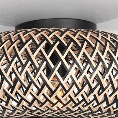 Anne Light & home Plafondlamp Maze Ø 42 cm bamboe zwart beige