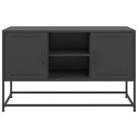 Tv-meubel 100,5x39x60,5 cm staal zwart - thumbnail