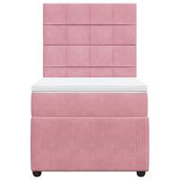 Boxspring met matras fluweel roze 100x200 cm - thumbnail