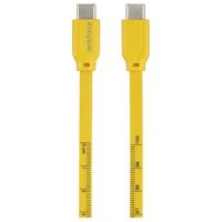 Renkforce USB-kabel USB 2.0 USB-C stekker, USB-C stekker 1.00 m Geel Met meetlint-opdruk (metrisch) RF-6721074 - thumbnail