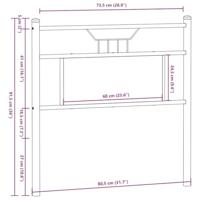 Hoofdbord 75 cm spaanplaat sonoma eikenkleurig staal - thumbnail