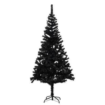 VidaXL Kunstkerstboom met standaard 210 cm pvc zwart VidaXL Kunstkerstboom met standaard 210 cm pvc zwart