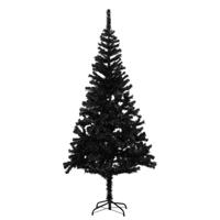 VidaXL Kunstkerstboom met standaard 210 cm pvc zwart - thumbnail