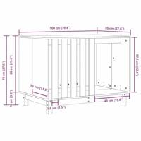 Hondenhuis Wasbruin 100 x 70 x 70 cm Massief grenenhout - thumbnail