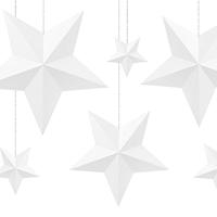 Decoratie Sterren Wit 6 stuks - thumbnail