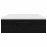 Ottoman bed met matras 140x200cm fluweel zwart - thumbnail