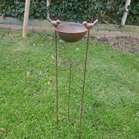 Vogelbad kom op prikker ø 20 cm H76 cm - metaal - thumbnail