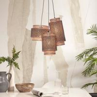 GOOD&MOJO Hanglamp 'Bhutan' 3-lamps, Bamboe, kleur Naturel - thumbnail