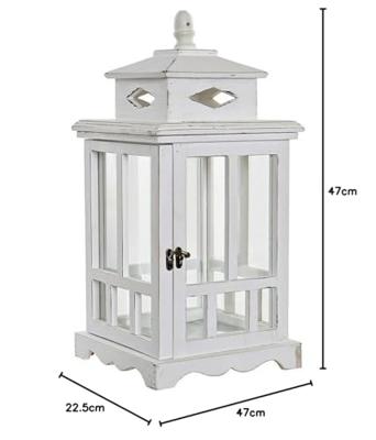 Lantaarn DKD Home Decor Wit Kristal Pijnboom (22.5 x 22.5 x 47 cm)