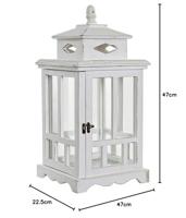 Lantaarn DKD Home Decor Wit Kristal Pijnboom (22.5 x 22.5 x 47 cm) - thumbnail