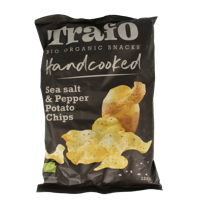 Trafo Chips handcooked zeezout & peper bio 125 Gram - thumbnail