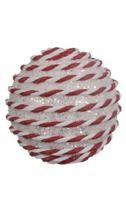 Kerstbal foam swirl 8 cm wit / rood - thumbnail