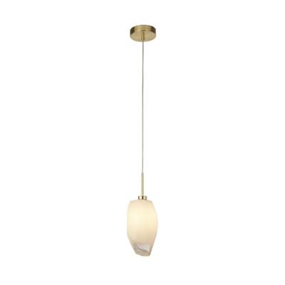 Searchlight 1-lichts hanglampRocky met wit glas - 23141-1SB