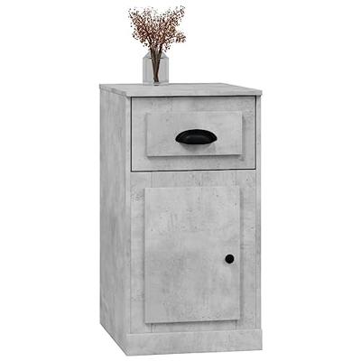 Bijzetkast met lade 40x50x75 cm bewerkt hout betongrijs Bijzetkast met lade 40x50x75 cm bewerkt hout betongrijs