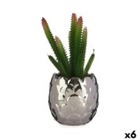 Decoratieve plant Ibergarden Keramisch Plastic Cactus 10 x 20 x 10 cm (6 Stuks) - thumbnail