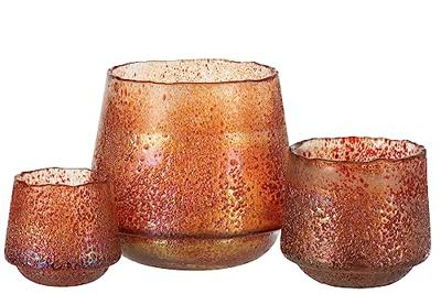 J-Line kaarshouder Stippen - glas - oranje - large