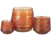 J-Line kaarshouder Stippen - glas - oranje - large - thumbnail