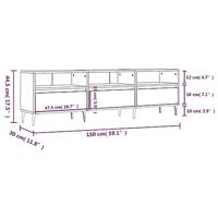Tv-meubel 150x30x44,5 cm bewerkt hout betongrijs - thumbnail