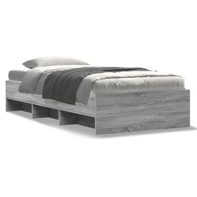 Bedframe bewerkt hout grijs sonoma eikenkleurig 100x200 cm - thumbnail