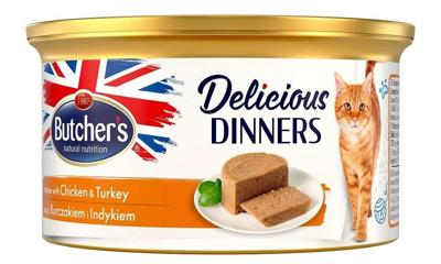 BUTCHER'S Delicious Dinners Chicken with turkey - nat kattenvoer - 85 g