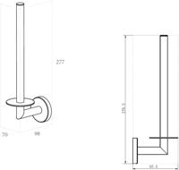 Saqu Nemo reserverolhouder 7x9,8x27,7cm geborsteld RVS - thumbnail