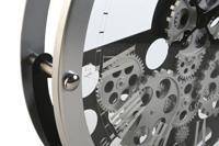 Muurklok Home ESPRIT Zwart Zilverkleurig Metaal Kristal Versnellingen 52 x 8,5 x 52 cm - thumbnail