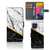 Samsung Galaxy M53 | Bookcase | Marmer Wit Zwart - Origineel Cadeau Man - thumbnail