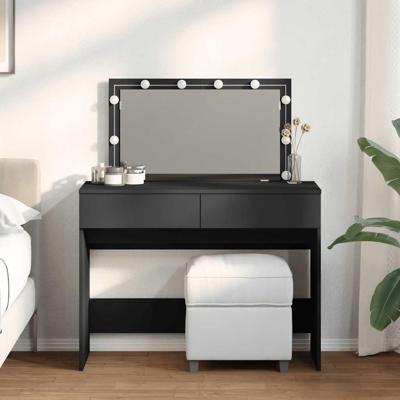 Kaptafel met LED-verlichting 100x40x120 cm zwart