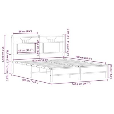 Bedframe zonder matras hout sonoma eikenkleurig 137x190 cm Bedframe zonder matras hout sonoma eikenkleurig 137x190 cm