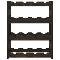 Wijnrek voor 16 flessen massief grenenhout zwart - thumbnail