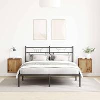 Nachtkastjes wandgemonteerd 2 st 38x34x40 cm oud houtkleurig - thumbnail