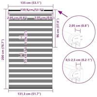 Zebra rolgordijn 135x200 cm stofbreedte 130,9 cm marmerbeige - thumbnail