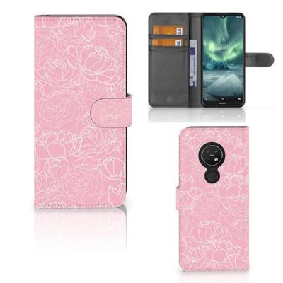 Nokia 7.2 | Nokia 6.2 Hoesje White Flowers Nokia 7.2 | Nokia 6.2 Hoesje White Flowers