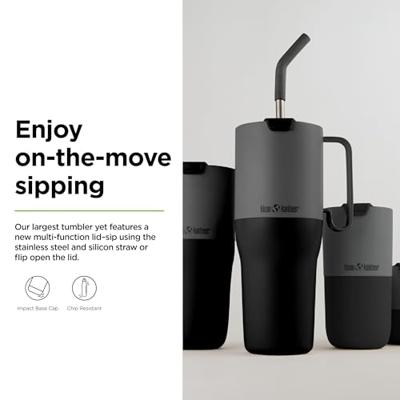 Klean Kanteen Rise 1065ml/36oz + Flip-straw Deksel Thermosfles Asphalt 1065ml Klean Kanteen Rise 1065ml/36oz + Flip-straw Deksel Thermosfles Asphalt 1065ml