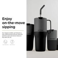 Klean Kanteen Rise 1065ml/36oz + Flip-straw Deksel Thermosfles Asphalt 1065ml - thumbnail