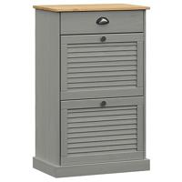 VidaXL Schoenenkast vigo 60x35x96 cm massief grenenhout grijs - thumbnail