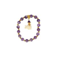 Edelsteen Armband Amethist met Olifant - thumbnail