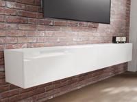 Tv-meubel KINGSTON 2 klapdeuren 210 cm wit/hoogglans wit - thumbnail