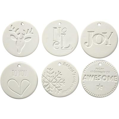 Creativ Company Ornamenten om te hangen, afm 7x7 cm, dikte 0,6 cm, wit, 6 stuk/ 1 doos Creativ Company Ornamenten om te hangen, afm 7x7 cm, dikte 0,6 cm, wit, 6 stuk/ 1 doos