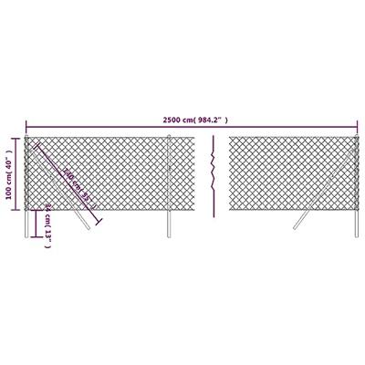 VidaXL Gaashek 1x25 m antracietkleurig