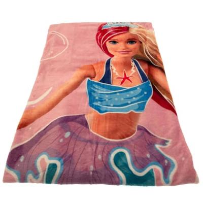 Barbie Fleece plaid 130 x 170 cm Roze