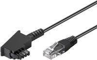 Goobay 51233 routerkabel, aansluitkabel voor DSL / ADSL / VDSL, TAE-F-stekker op RJ45-stekker (8P2C), zwart, 3m, 3 meter - thumbnail