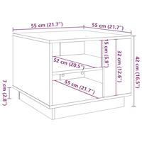 Salontafel 55x55x42 cm bewerkt hout artisanaal eikenkleurig - thumbnail