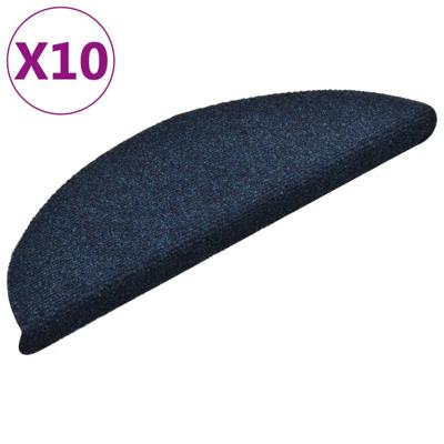 VidaXL Trapmatten zelfklevend 10 st 56x17x3 cm naaldvilt marineblauw