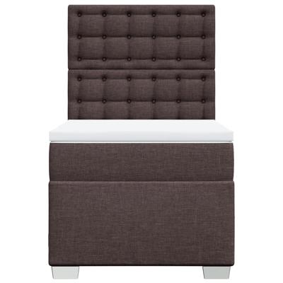 Boxspring met matras stof donkerbruin 140x200 cm - thumbnail
