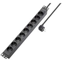 Sygonix SY-5799004 Stekkerdoos 19 inch 9-voudig Zwart Randaarde stekker 1 stuk(s) - thumbnail